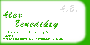 alex benedikty business card